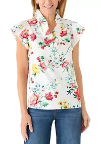 Women's Short Sleeve Jacquard Top