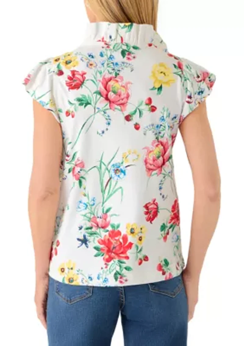 Women's Short Sleeve Jacquard Top