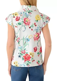 Women's Short Sleeve Jacquard Top