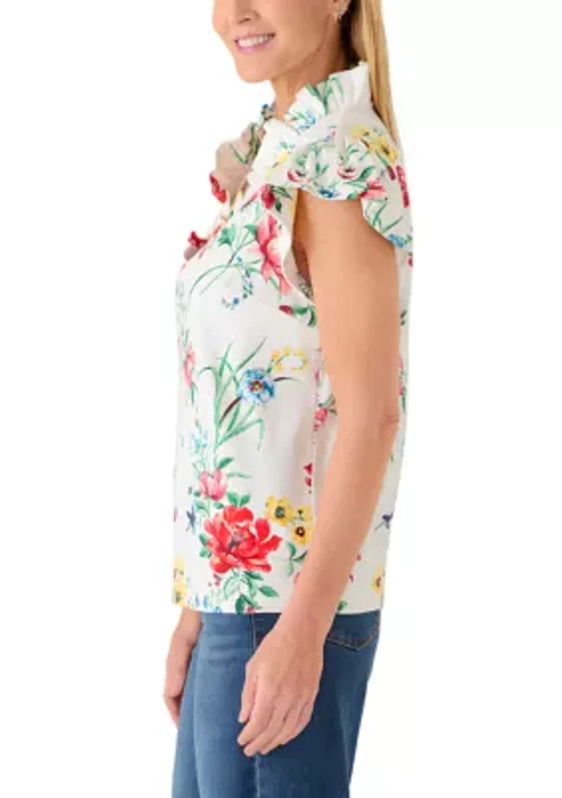 Women's Short Sleeve Jacquard Top