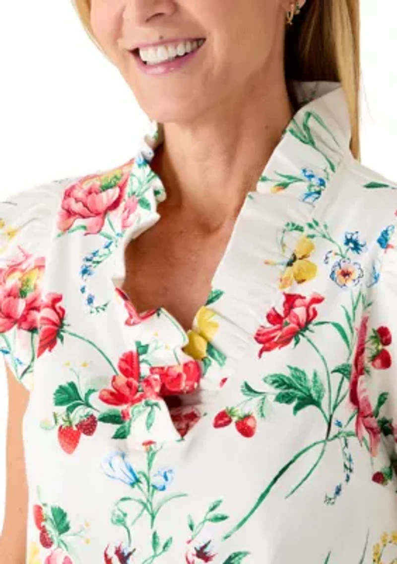 Women's Short Sleeve Jacquard Top