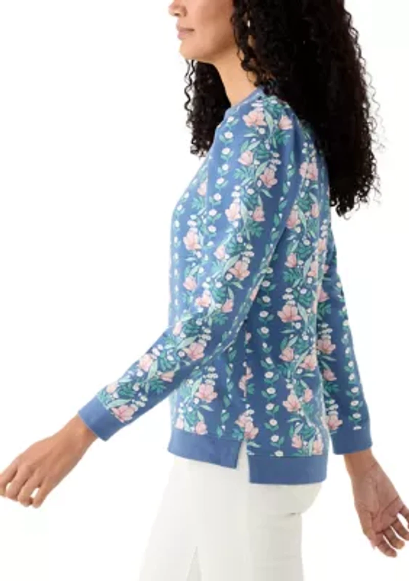 Women's Long Sleeve Printed Puff Sweatshirt