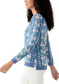 Women's Long Sleeve Printed Puff Sweatshirt