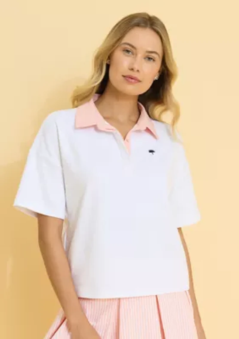 Sewing Down South x Crown & Ivy™ Southend Short Sleeve Boxy Rugby Polo