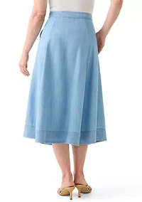 Women's Midi Circle Printed Skirt