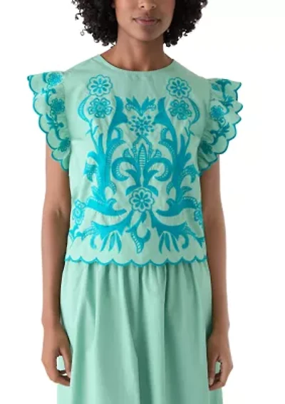 Women's Short Flutter Sleeve Top