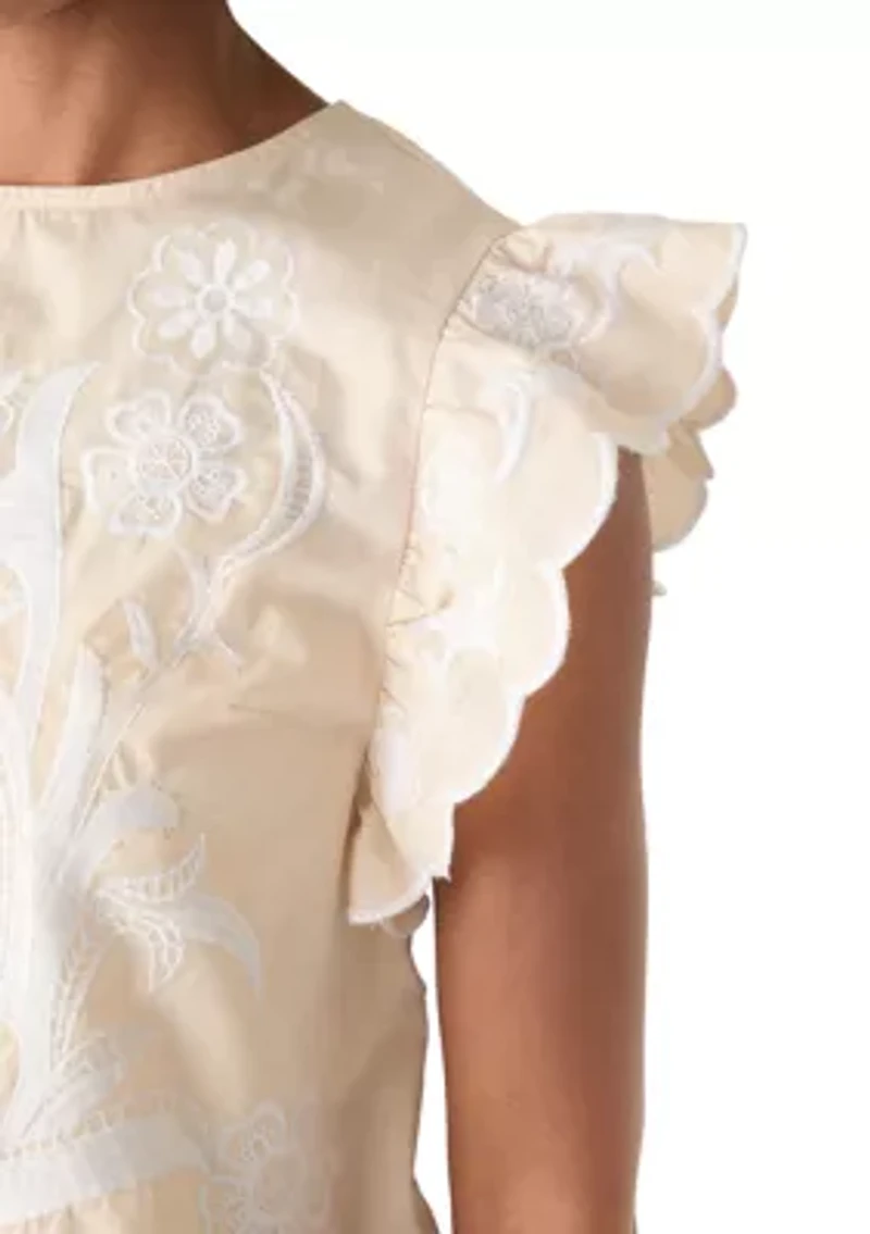 Women's Short Flutter Sleeve Top