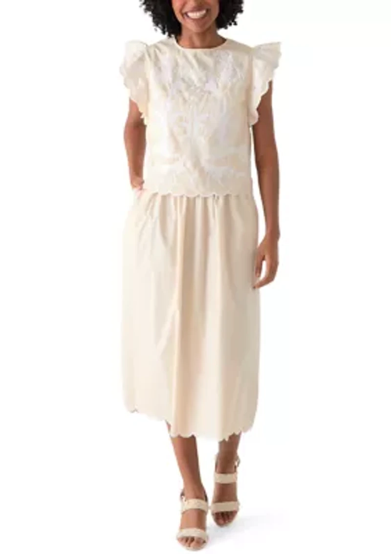 Women's Short Flutter Sleeve Top