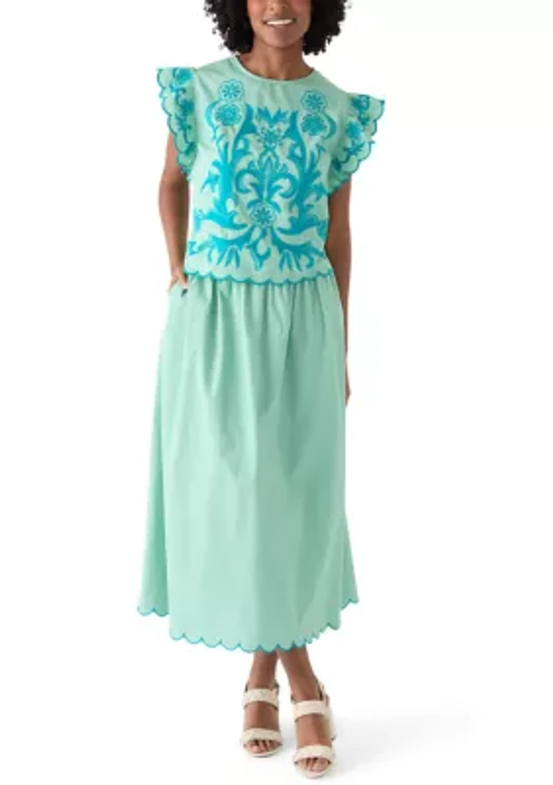 Women's Short Flutter Sleeve Top