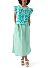 Women's Short Flutter Sleeve Top