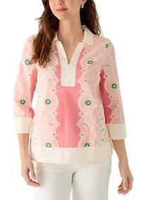 Women's 3/4 Sleeve Popover Top