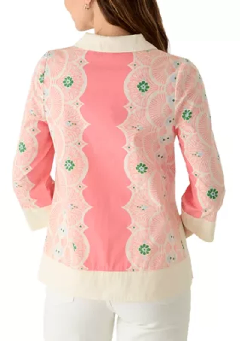 Women's 3/4 Sleeve Popover Top