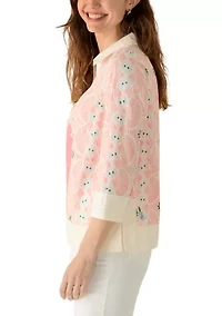 Women's 3/4 Sleeve Popover Top