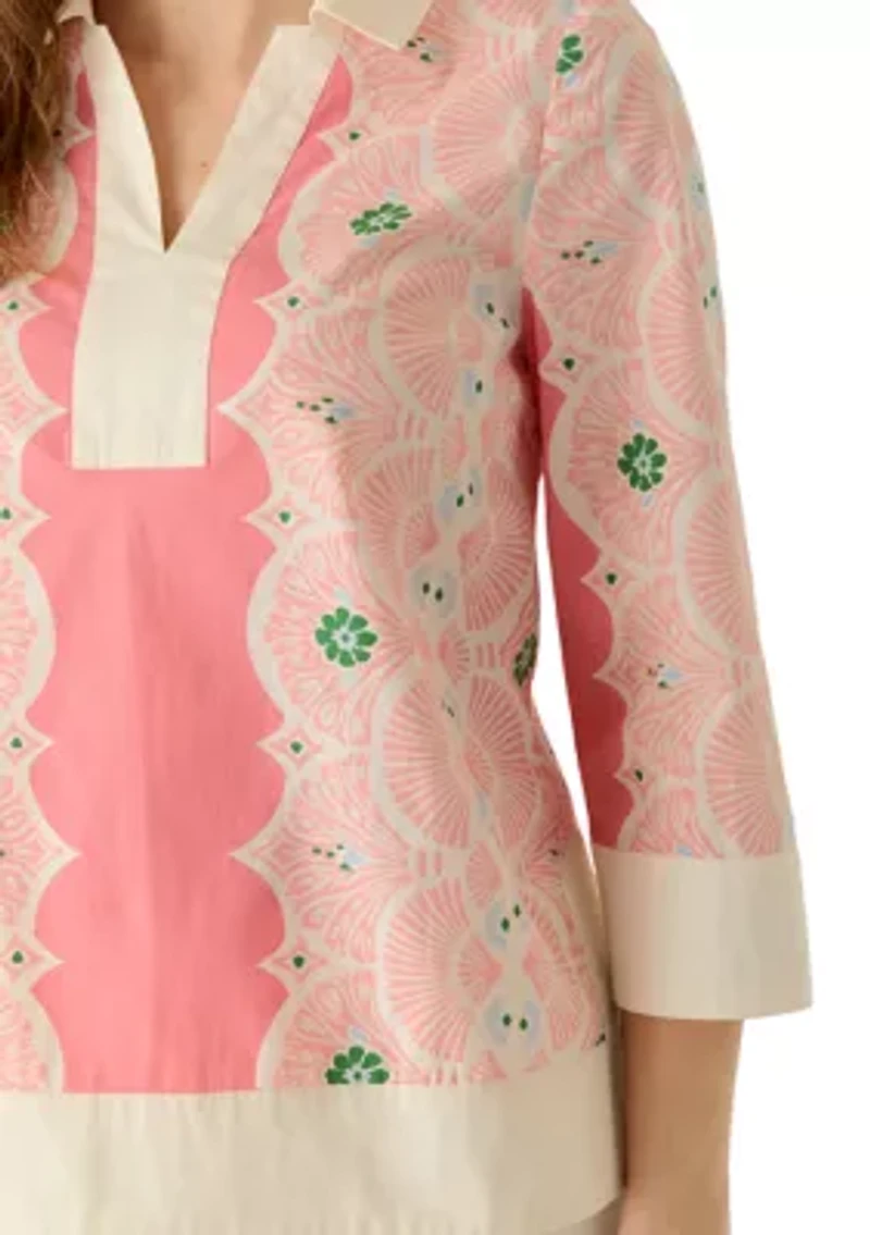 Women's 3/4 Sleeve Popover Top