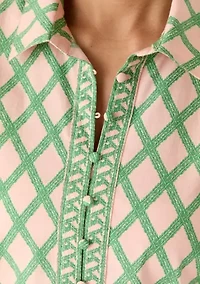 Women's Short Flutter Sleeve Poplin Top