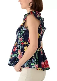Women's Short Sleeve Smocked Top