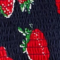 Women's Short Sleeve Smocked Printed Top