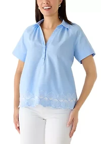 Women's Cotton Popover Top