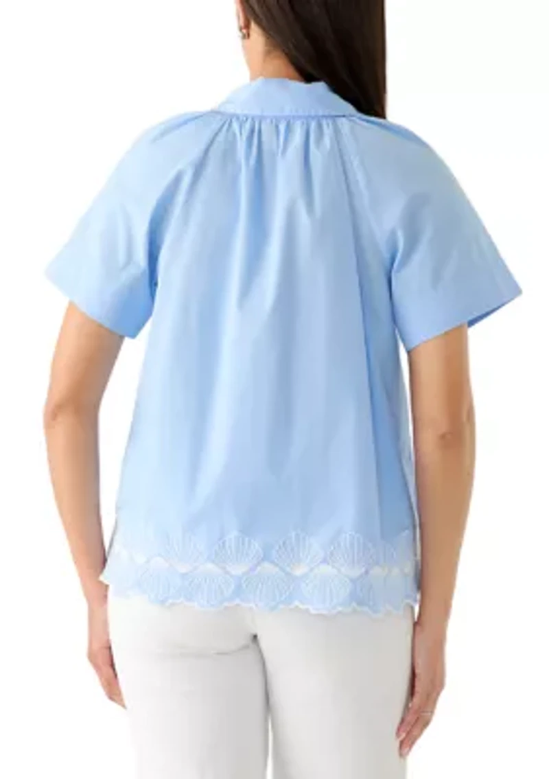 Women's Cotton Popover Top