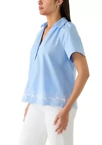 Women's Cotton Popover Top