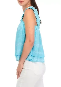 Petite Sleeveless Ruffle Layered Top