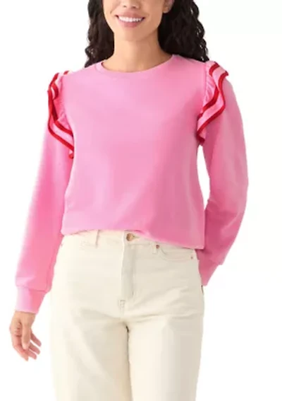 Petite Ruffle Sleeve Sweatshirt