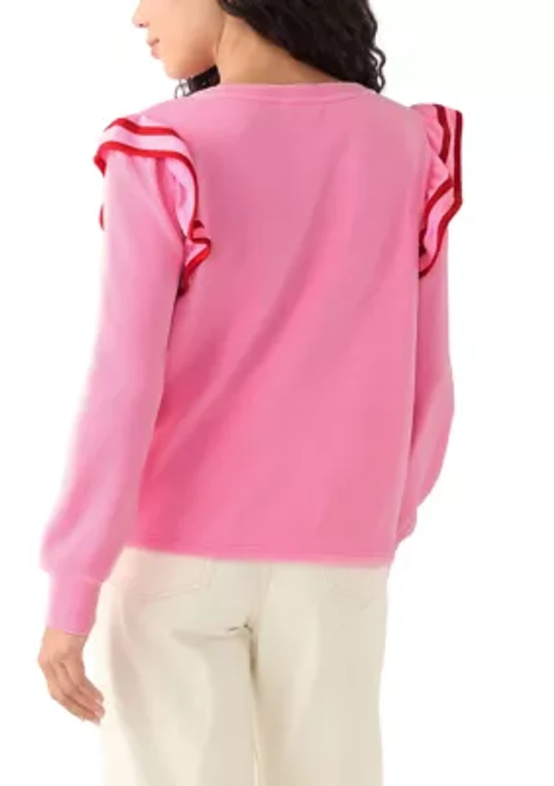 Petite Ruffle Sleeve Sweatshirt