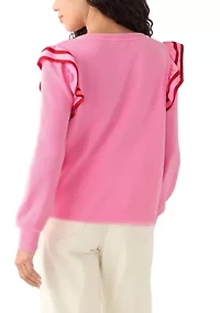 Petite Ruffle Sleeve Sweatshirt