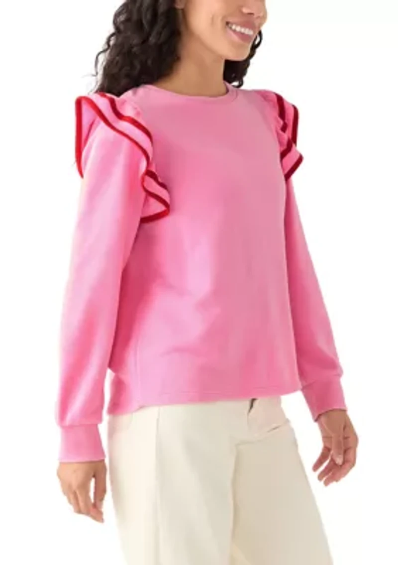Petite Ruffle Sleeve Sweatshirt