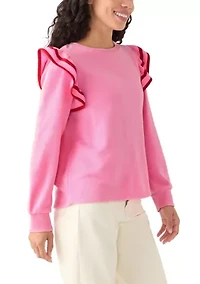 Petite Ruffle Sleeve Sweatshirt
