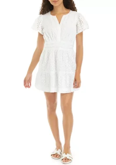Petite Flutter Sleeve Waisted Midi Dress