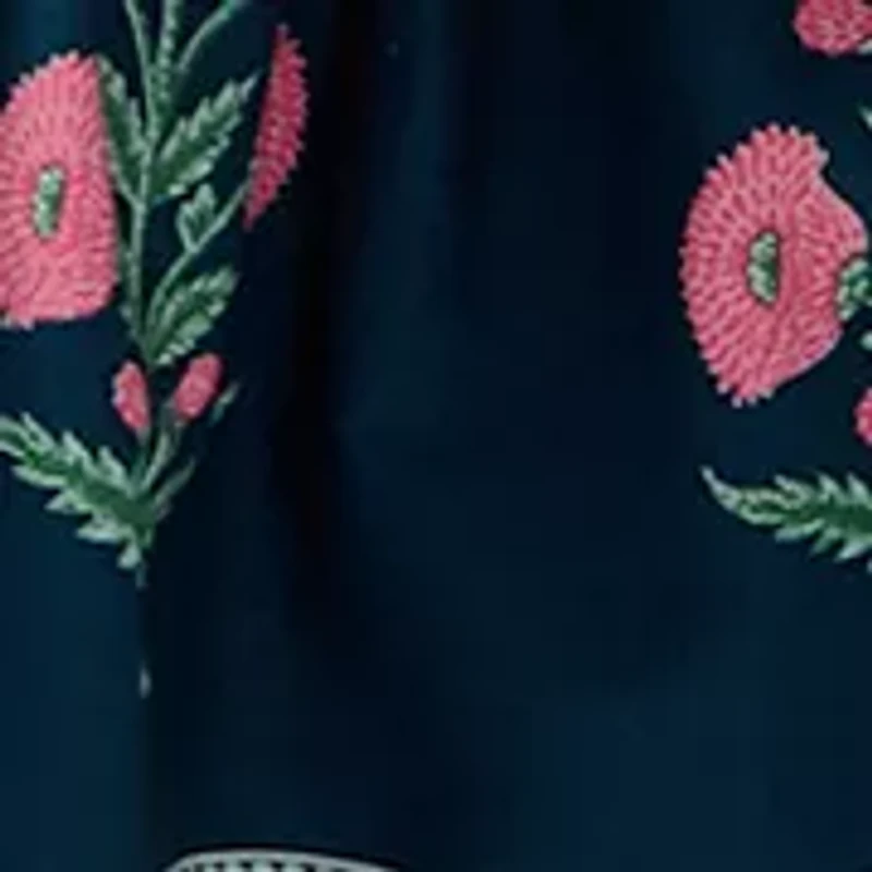 Petite Puff Sleeve Printed Midi Dress