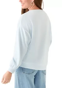 Petite Long Sleeve Graphic Sweeper Sweatshirt