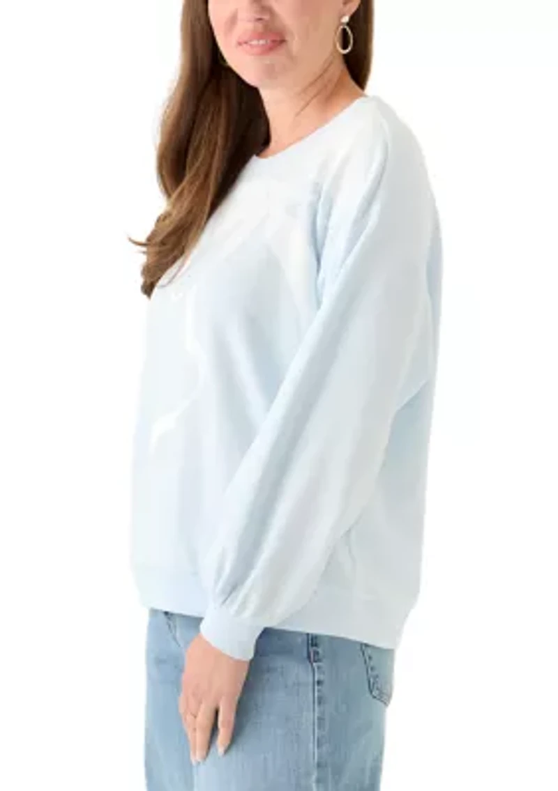 Petite Long Sleeve Graphic Sweeper Sweatshirt