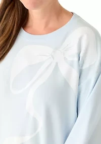 Petite Long Sleeve Graphic Sweeper Sweatshirt