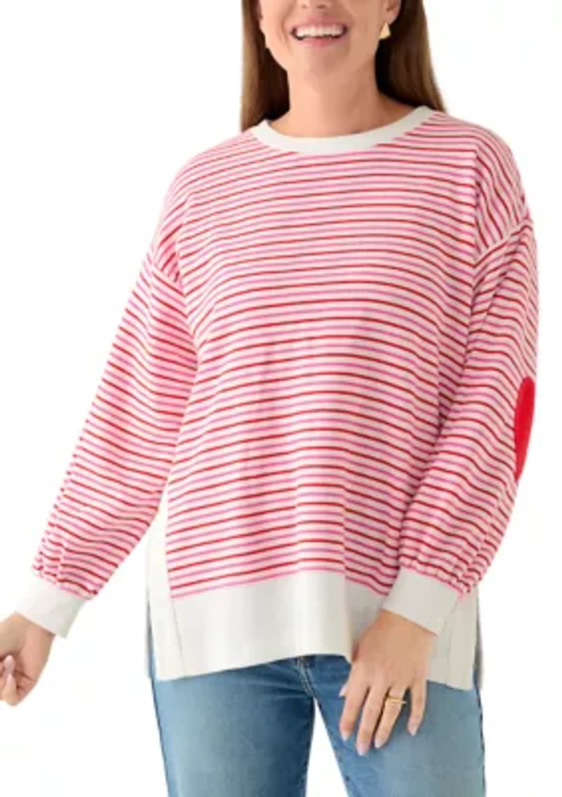 Petite Side Slit Sweeper Sweatshirt