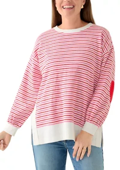 Petite Side Slit Sweeper Sweatshirt