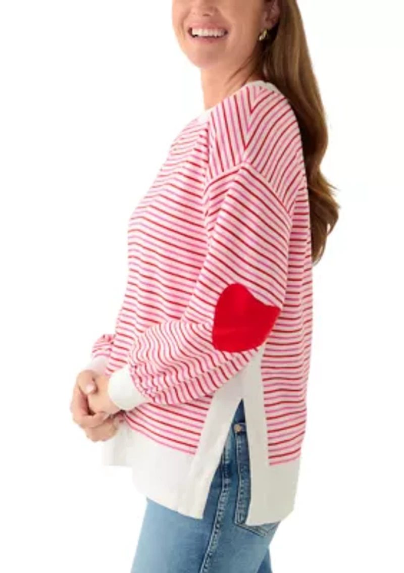 Petite Side Slit Sweeper Sweatshirt