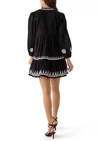 Petite Embroidered A-Line Dress