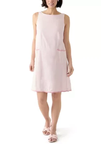 Petite Sleeveless Scallop Shift Dress