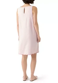 Petite Sleeveless Scallop Shift Dress