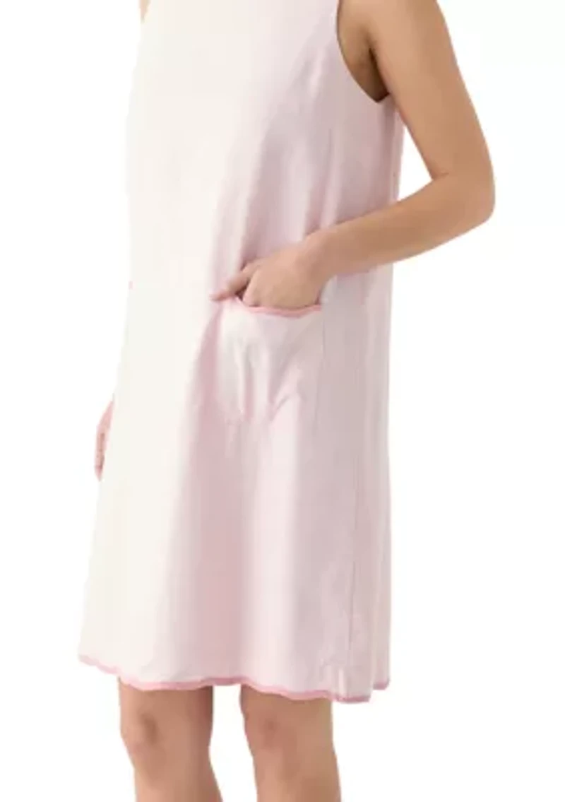 Petite Sleeveless Scallop Shift Dress