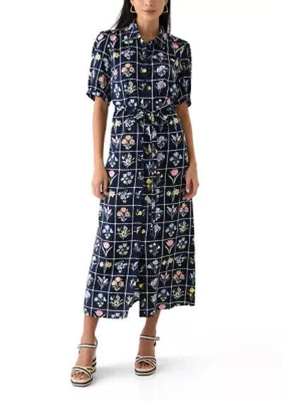 Petite Belted Printed Shirtdress