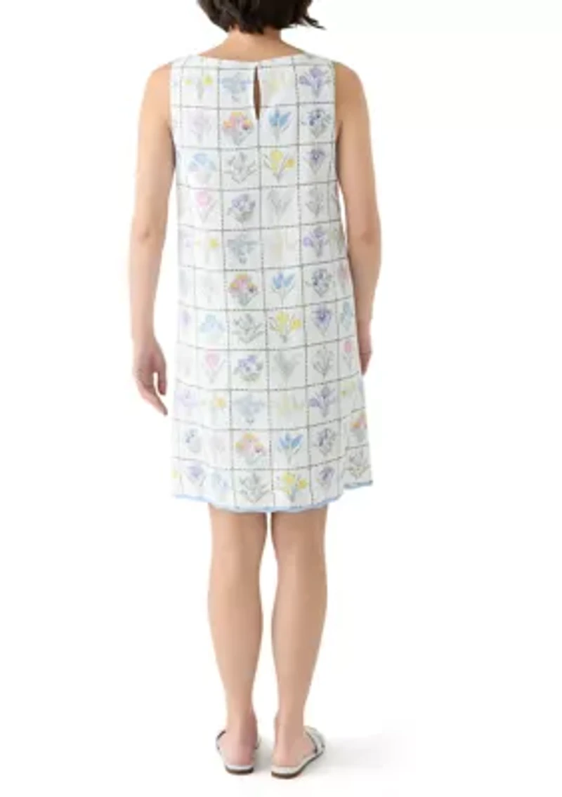 Petite Sleeveless Scallop Shift Dress