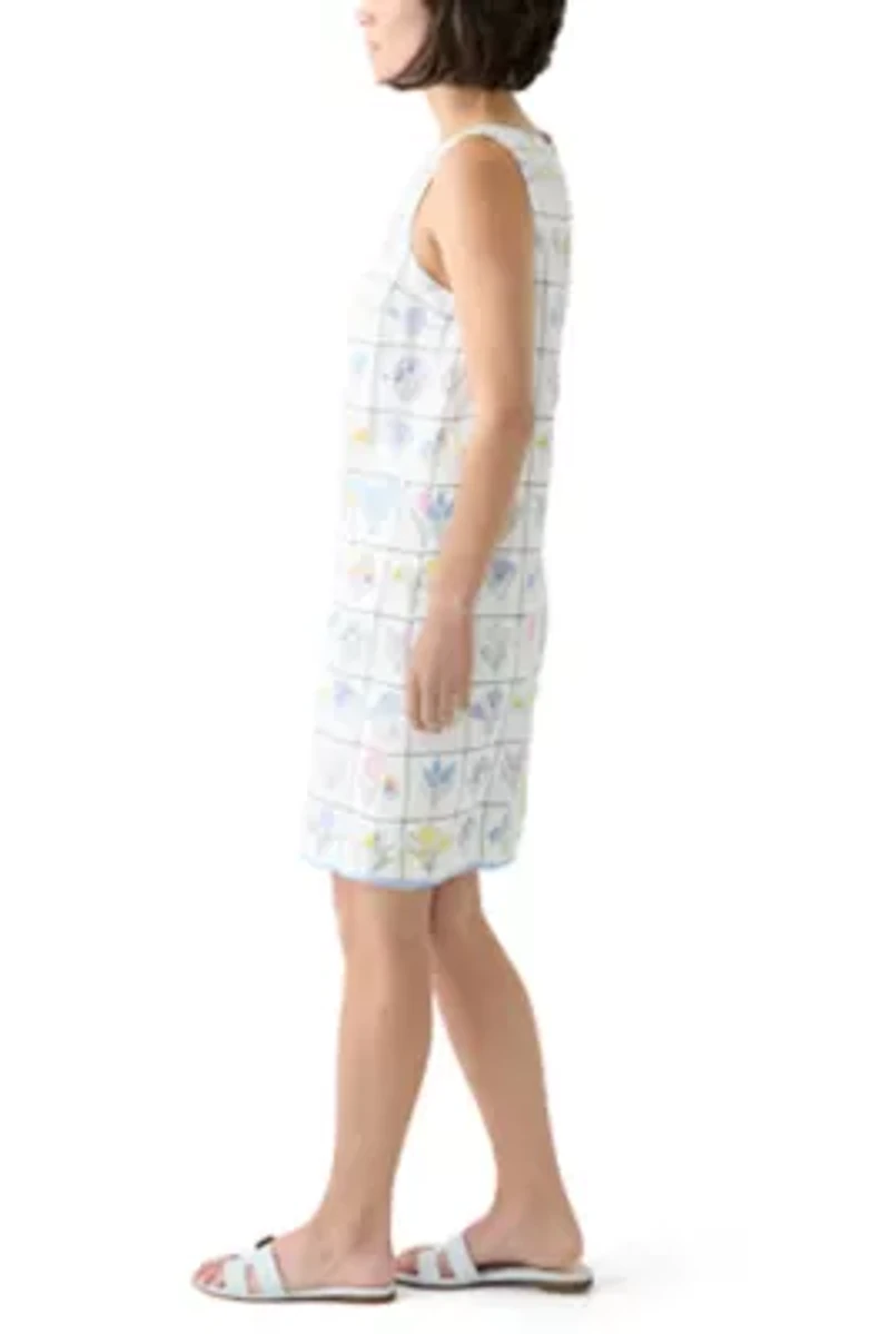 Petite Sleeveless Scallop Shift Dress