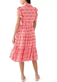 Petite Printed Midi Dress