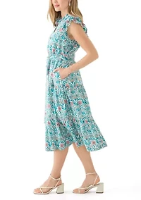 Petite Printed Midi Dress