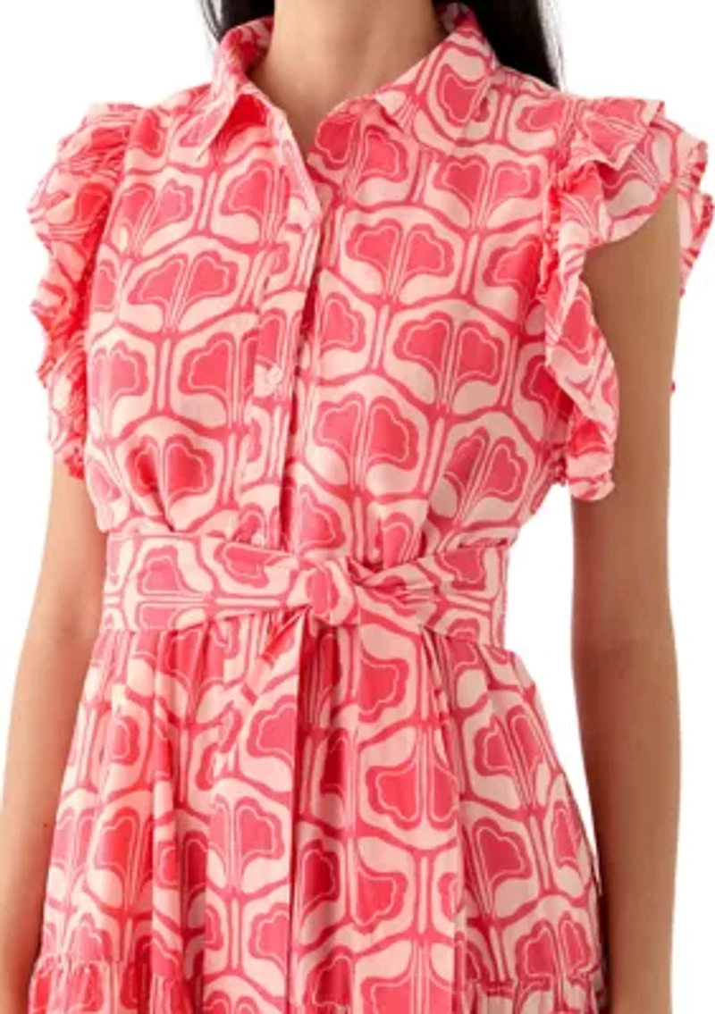 Petite Printed Midi Dress