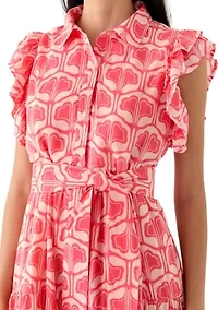 Petite Printed Midi Dress