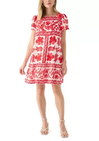 Petite Sleeveless Printed Mini Dress